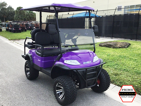 Purple Advanced EV 4 Passenger Lifted Golf Cart